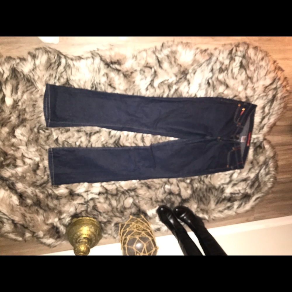 Guess, darkwash straight leg jean